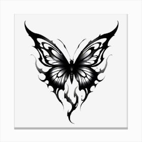 Black Butterfly Tattoo Canvas Print