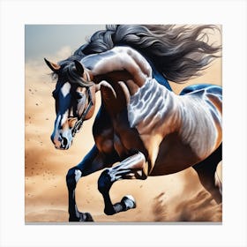 Horse Running In The Desert 3 Canvas Print