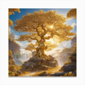 Golden Money Tree Canvas Print