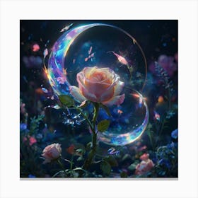 Moon And Roses Canvas Print
