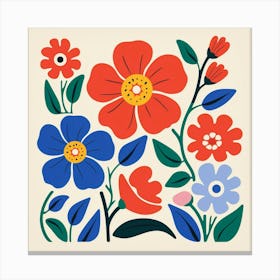 Polka Dot Flowers Canvas Print