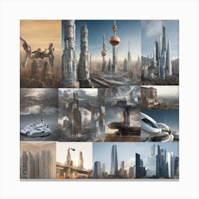 Futuristic Cityscape 16 Canvas Print