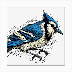 Bluejay ~Reimagined 18 Canvas Print