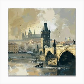 Charles Bridge Oil Painting Canvas Print