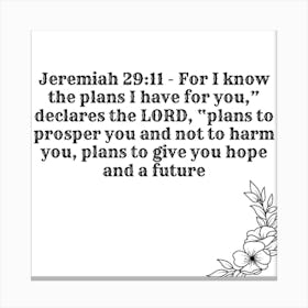 Jeremiah 29:11 Canvas Print