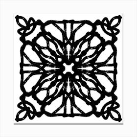 Black And White Floral Pattern 7 Canvas Print