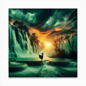 Waterfall In The Forest Canvas Print