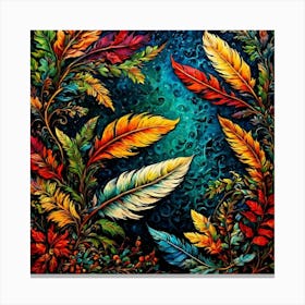 Colorful Feathers 8 Canvas Print