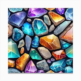 Seamless Pattern Of Gemstones 1 Canvas Print