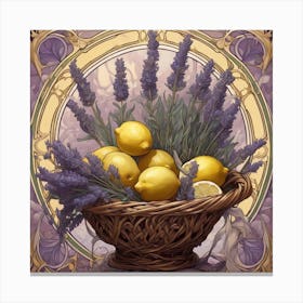 Lemons And Lavender Canvas Print