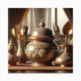 Thai Traditional Tableware Canvas Print