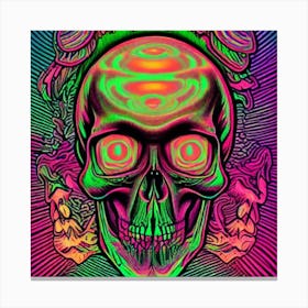 Skull Psychedelic Art Canvas Print