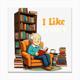 I Like Books 3 Canvas Print