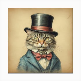 Top Hat Cat 3 Canvas Print