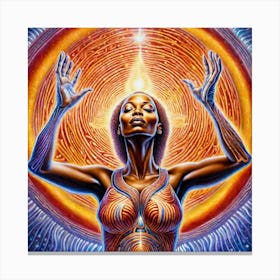 Woman With A Sun Canvas Print