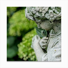 Statue Of A Garden Angel Canvas Print