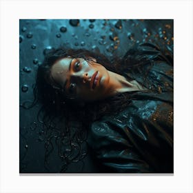 Girl In A Raincoat Canvas Print