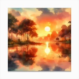 Sunset In The Forest 23 Canvas Print