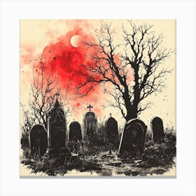 Halloween Graveyard Canvas Print