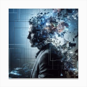 Man In Front Of Computer Canvas Print