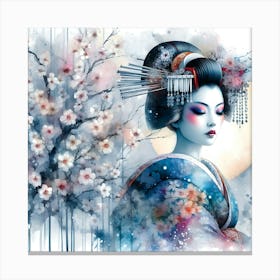 Japan Traditional Geisha Illustration By Ad 25 Canvas Print