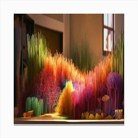 Forest Of Colorful Sticks Canvas Print