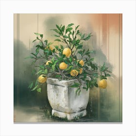 Lemons In A Pot Canvas Print