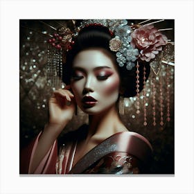 Japan Traditional Geisha Illustration By Ad 38 Canvas Print