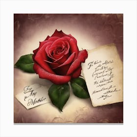 Rose For My Mother Canvas Print