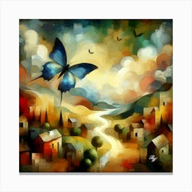 Abstract Butterfly Oil Painting 2 Copy Canvas Print
