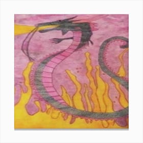 Flaming Dragon Canvas Print