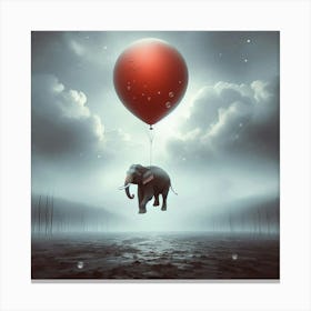 Elephant With A Balloon Canvas Print