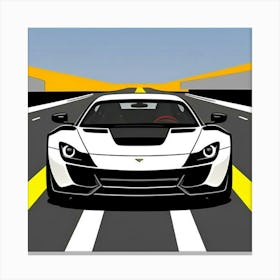 Luxury Sports Car Front Profile in Motion Canvas Print