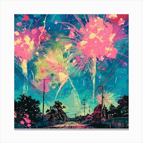 Fireworks In The Sky 3 Canvas Print