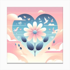 Heart Shaped Flower Canvas Print