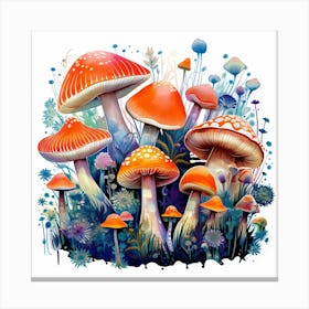 Mushrooms And Flowers 43 Canvas Print