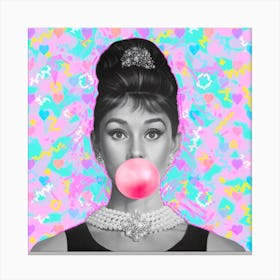 Bubble Gum Audrey Canvas Print