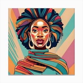 African Woman With Afro Canvas Print