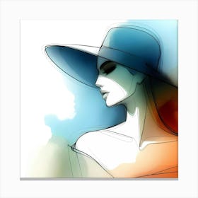 Woman In A Hat 4 Canvas Print