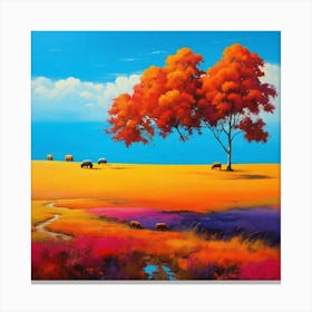 Tree In A Field Canvas Print