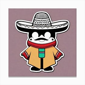 Penguin Mexican Canvas Print