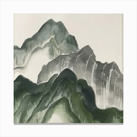 Japanese Watercolour Of Mount Oyama 5 Canvas Print