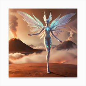 A Serene Iridescent Mystical Creature On An Alien Planet Canvas Print