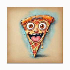 Cartoon Pizza Canvas Print