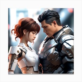 Robot Couple 10 Canvas Print