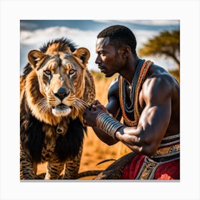 Lion King and African Canvas Print