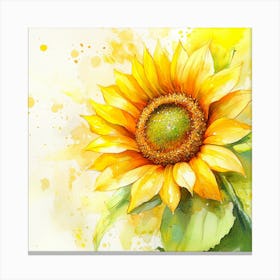 Sunflower Watercolor Painting 1 Toile