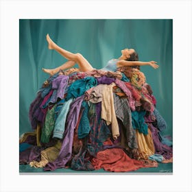 Dancer In A Pile Of Clothes 1 Canvas Print