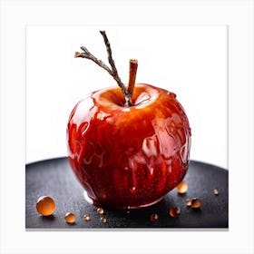 Red Apple With Caramel Canvas Print