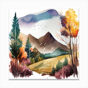 Watercolor Landscape Painting 22 Canvas Print